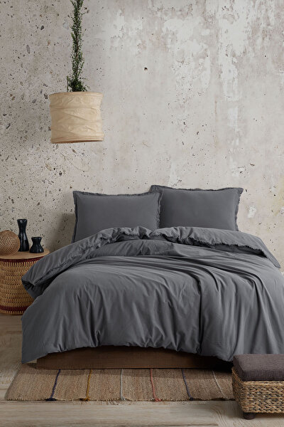 Picture of Koza Home Boho Plain Natural Gray 100% Cotton Duvet Cover Set Double 200 x 220 7034A 200 x 220