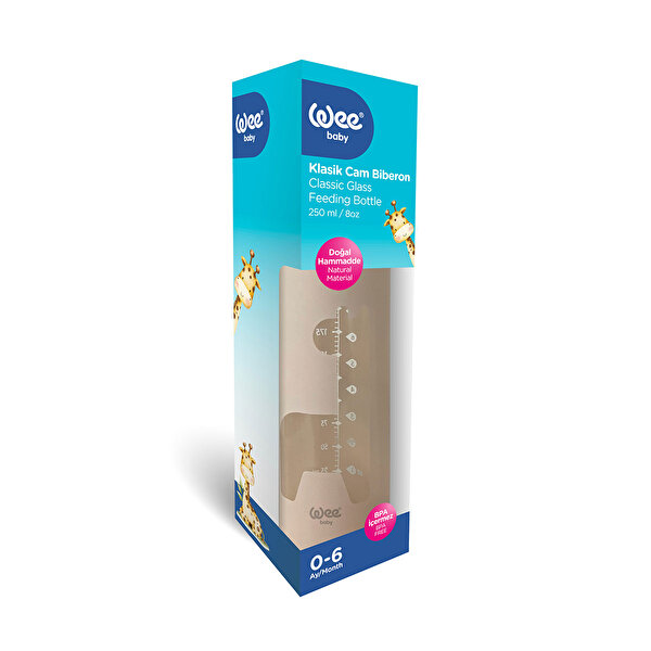 Picture of WeeBaby Wee Baby Patterned Glass Bottle (250 ml)