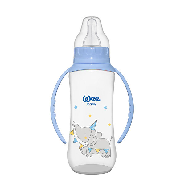 Picture of WeeBaby PP Feeding Bottles with Grip 270 ml (silicone nipple No:2) Blue