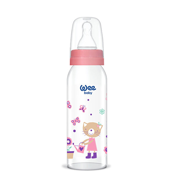Picture of WeeBaby Glass Feeding Bottle No:2 (250 ml) Pink