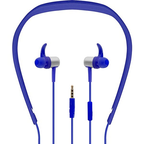Polosmart FS05 Boyun Bantlı Kablolu Spor Kulaklık Mavi. ürün görseli
