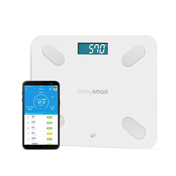 Polosmart PSC01 Bodysmart Yağ Ölçer Akıllı Bluetooth Tartı Baskül Beyaz. ürün görseli