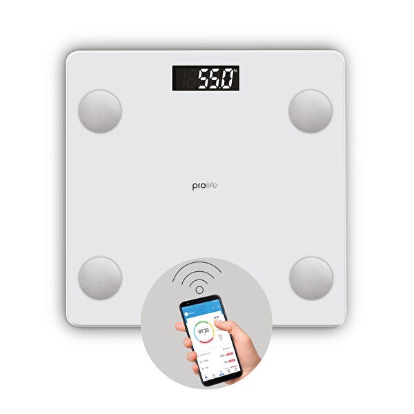 Polosmart PSC12 Prolife Yağ Ölçer Akıllı Bluetooth Tartı Baskül Beyaz. ürün görseli